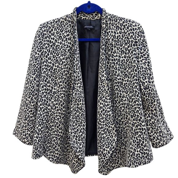 Women’s Leopard Print Open Front Blazer Jacket Animal Print Draped Coat sz. Med - Picture 1 of 6
